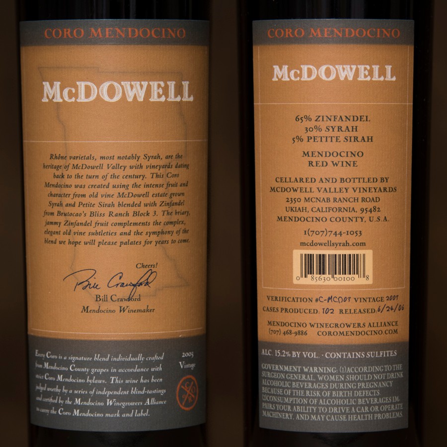 Coro Mendocino - McDowell Valley 2003 Magnum 1