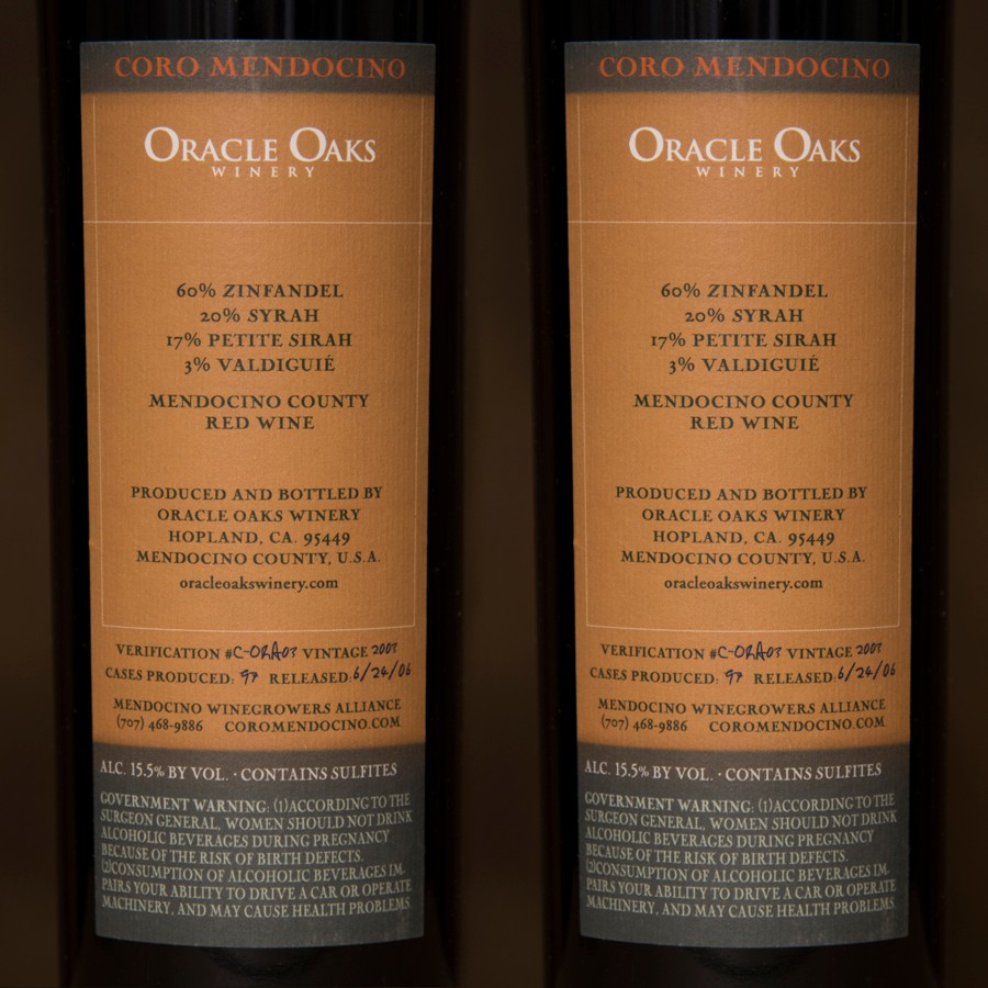 Coro Mendocino - Oracle Oaks 2003 Magnum 1