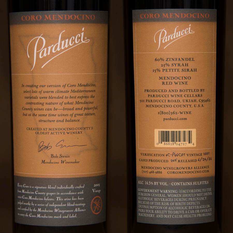 Coro Mendocino - Parducci 2003 Magnum 1