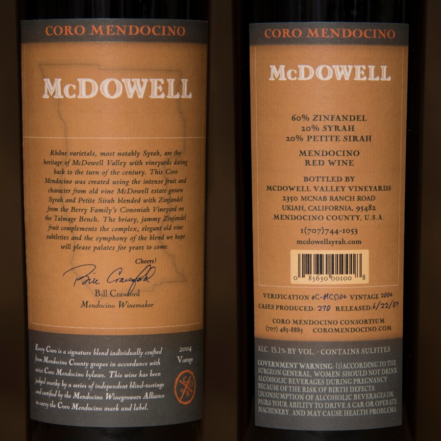 Coro Mendocino - McDowell Valley 2004 Magnum 1